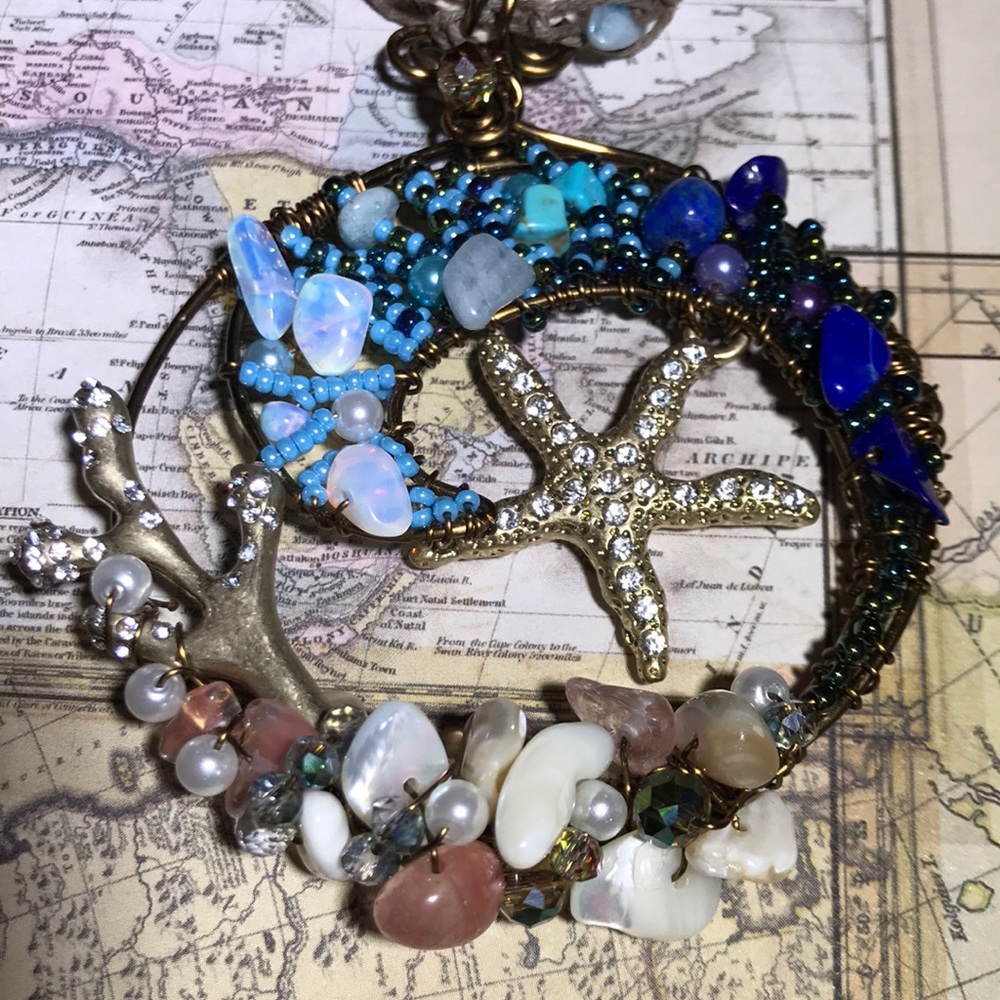 Nautical wire worked necklace (one of a kind)